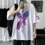 Solvbao  -  Men's Oversized T-shirts Loose Summer Y2k Tops Clothes Pure Cotton Streetwear Harajuku Short Sleeve Tee T Shirt Surprise Price