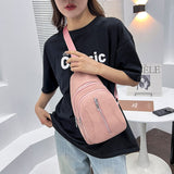 solvbao - Women Bag Retro Fashion Bag Female New Trend Messenger Simple Girl Chest Bag Lady Shoulder Bag Pure Color Crossbody Pack