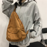 solvbao - Canvas Chest Bag Women Women Shoulder Messenger Bag Unisex Canvas Crossbody Bag Muliti Pocket Casual Women Bag