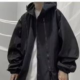 Solvbao  -  Men Japanese Harajuku Sweatshirt Oversize Hoodie Long Cloak Hip Hop Gothic Outwear Streetwear Techwear Coat Tops Clothes