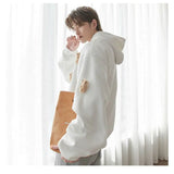 Solvbao  -  Men hoodies Homemade autumn casual long-sleeved loose student cartoon three-dimensional white bear sweatshirt men's hooded trend