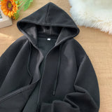 Solvbao -  Zip Hooded Sweatshirt Coat For Men Cotton Hoodie Basic Solid Color Casual Unisex Hoodies Male Clothing