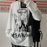 Solvbao Men Long Sleeve T-Shirts Autumn Print Gothic Vintage Ulzzang Cozy High Street Streetwear Trendy Baggy Korean Version Harajuku Bf