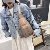 solvbao - Women Bag Retro Fashion Bag Female New Trend Messenger Simple Girl Chest Bag Lady Shoulder Bag Pure Color Crossbody Pack