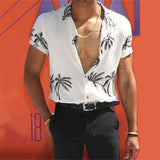 Solvbao New Luxury Social Shirts For Men Casual Floral Print Short-sleeved Tees Summer Loose Simple Tops Lapel Shirt Men's Clothing