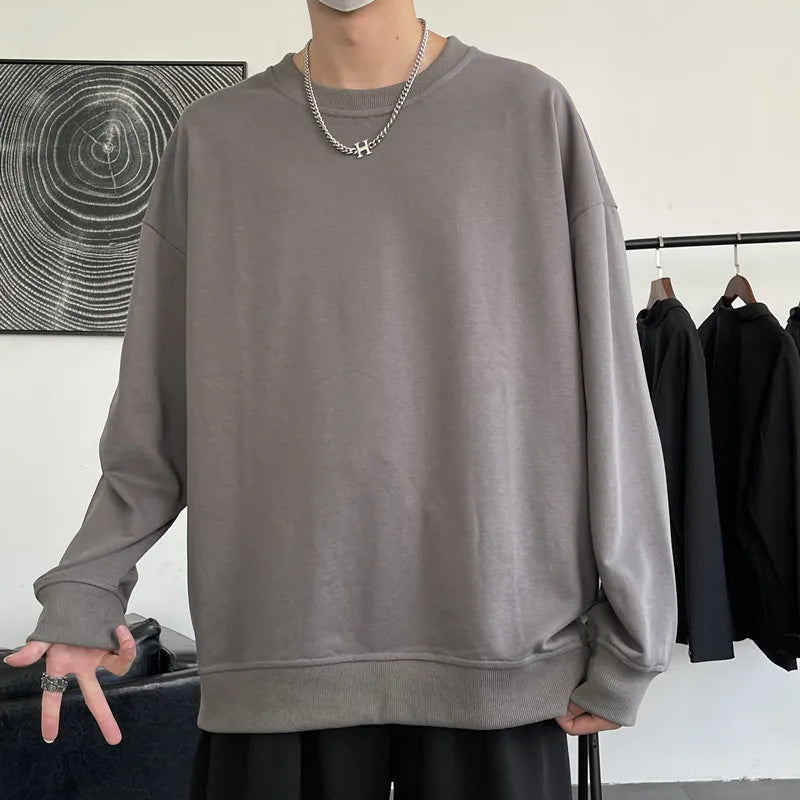 Solvbao  - Hoodie Autumn New Men Casual Minimalist Cotton Sweatshirts O-Neck Basic Wardrobe Essentials Male Fashion Pullover Clothing