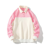 Solvbao  -  Spring clothes student tide brand everything shirt new product color collision stitching hoodie men and women