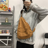 solvbao - Canvas Chest Bag Women Women Shoulder Messenger Bag Unisex Canvas Crossbody Bag Muliti Pocket Casual Women Bag