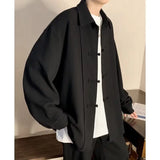 Solvbao  -  Vintage Harajuku Blouses Men Chic Buttons Oversize Streetwear Long Sleeve Shirts Coats Chinese Style Punk Tops Trend 2XL-M