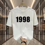 Solvbao  -  Men Pure Cotton Comfortable Y2k Tops Personality Short Sleeve Smooth Shirts And Blouses Oversized T-Shirt Gym Clothing Fashion