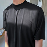 Solvbao  -  T-shirt Men's Short Sleeve Summer New Korean Trend Solid Black Small High Collar Casual Tee Tops For Male Tide 2Y8728