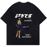 Solvbao Hip Hop Streetwear Y2k Tshirt Girl Japanese Kanji Print Oversized T Shirt Harajuku Summer Mens Short Cotton Sleeve Tops