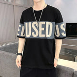 Solvbao  -  Fashion O-Neck Printed Letter LooseT-Shirt Men's Clothing Summer New Casual Pullovers All-match Half Sleeve Tee Shirt