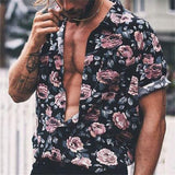 Solvbao New Luxury Social Shirts For Men Casual Floral Print Short-sleeved Tees Summer Loose Simple Tops Lapel Shirt Men's Clothing