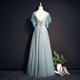 Solvbao Beautiful Mint Green Tulle Long Party Gown, Tulle Formal Dress