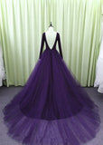 Solvbao Gorgeous Spandex and Tulle Ball Gown Evening Dress, Purple Party Dress