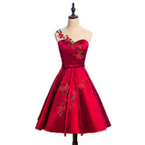 solvbao Red Satin Short Formal Dresses, Lovely Party Dresses, Cute Party Dress