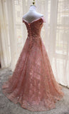 solvbao Beautiful Handmade Off Shoulder Sequins Long Formal Dress, Party Dress