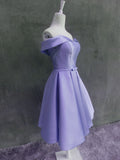 Solvbao Beautiful Light Purple Short Satin Party Dress , Purple Homecoming Dress