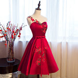 solvbao Red Satin Short Formal Dresses, Lovely Party Dresses, Cute Party Dress