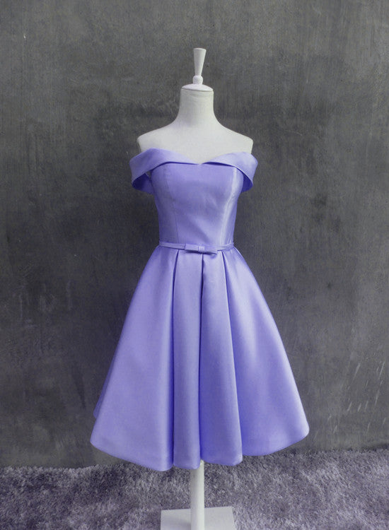 Solvbao Beautiful Light Purple Short Satin Party Dress , Purple Homecoming Dress