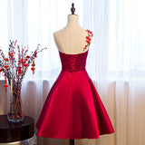 solvbao Red Satin Short Formal Dresses, Lovely Party Dresses, Cute Party Dress