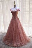 solvbao Beautiful Handmade Off Shoulder Sequins Long Formal Dress, Party Dress