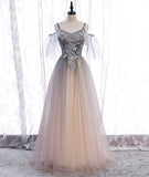 Solvbao Unique Tulle Gradient Off Shoulder Long Party Dress, Tulle with Lace Prom Dresses