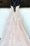 kamahe Hottest Elegant Spaghetti Straps Backless Lace Long Princess Prom Dresses For Teens