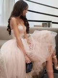 A-Line Sweetheart Tea-Length Tulle Homecoming Dresses With Sash