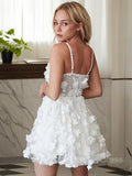 A-Line V-neck Short Lace Homecoming Dresses With Appliques Lace