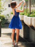 A-Line V-neck Short Tulle Homecoming Dresses