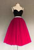 A Line Two Piece Homecoming Dresses Short Tulle Prom Gowns