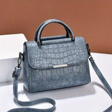 solvbao Classic Crocodile Embossed Crossbody Bag, Elegant Square Flap Shoulder Bag, Women's Versatile Handbag & Purse