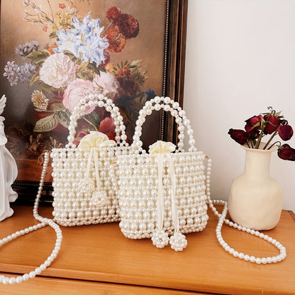 solvbao  Mini Pearl Beaded Crossbody Bag, Elegant Evening Shoulder Bag, Women's Dinner Purse & Handbag For Wedding Party Prom