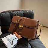 Trendy PU Leather Square Crossbody Bag, Solid Color Flap Shoulder Bag, Perfect Messenger Bag For Daily Use