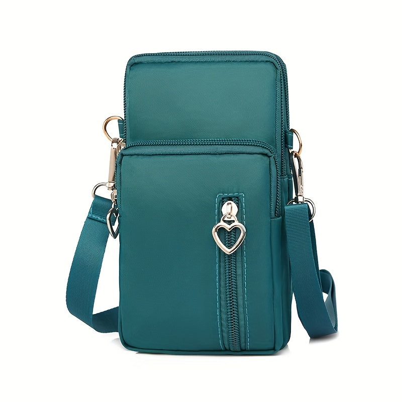 solvbao  Mini Crossbody Phone Bag, Sports Arm & Running Wrist Bag, Stylish Shoulder Coin Purse With Heart Zipper