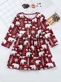 Adorable Snowman Graphic Long Sleeve Dress for Toddler Girls - Soft, Casual, and Cute Winter Outfit for Autumn and Spring - Perfect for Little Princesses and Holiday Parties