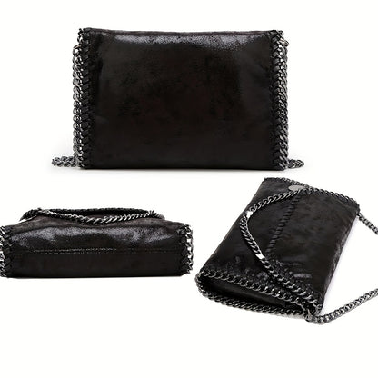 solvbao  Trendy Chain Crossbody Bag, Retro Style Shoulder Bag, Niche Design Clutch Purse For Women