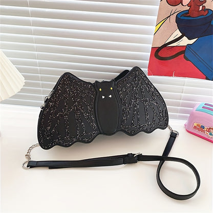 solvbao  Cute Bat Novelty Crossbody Bag, Cartoon Punk Shoulder Bag, Women's Fashion Y2K Handbag & Purse