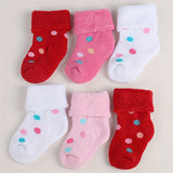 3 Or 6 Pairs Of Baby Girl's Thermal Socks, Comfy Casual Soft Socks For Babies Winter & Autumn Wearing