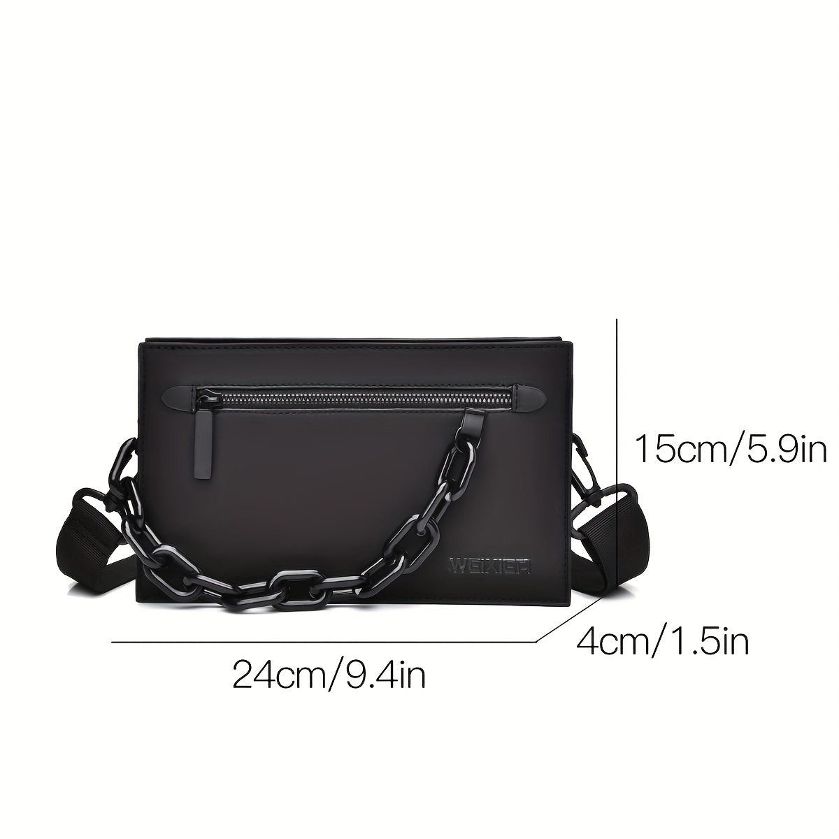 Men's Crossbody Bag With Chain & Coin Pouch, Multifunctional Shoulder Bag Travel Messenger Bag