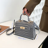 Trendy Crocodile Pattern Crossbody Bag, Solid Color Flap Handbag, Perfect Shoulder Bag For Daily Use