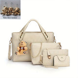 4pcs/set, New Handbag, Shoulder Straddle Package, PU Cosmetic Bag