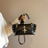 Trendy Punk Crossbody Bag, Rivet Studded Shoulder Bag, Women's Fashion Handbag & Purse