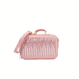 Straw Woven Square Crossbody Bag, Summer Braided Shoulder Bag, Women's Casual Handbag & Purse