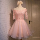 Adorable Knee Length Tulle with Lace Applique Party Dress, Homecoming Dress