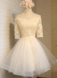 Adorable Knee Length Tulle with Lace Applique Party Dress, Homecoming Dress