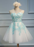 Adorable  White Tulle Sweetheart Tulle Party Dress , Homecoming Dress , Lovely Party Dress