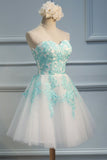 Adorable  White Tulle Sweetheart Tulle Party Dress , Homecoming Dress , Lovely Party Dress